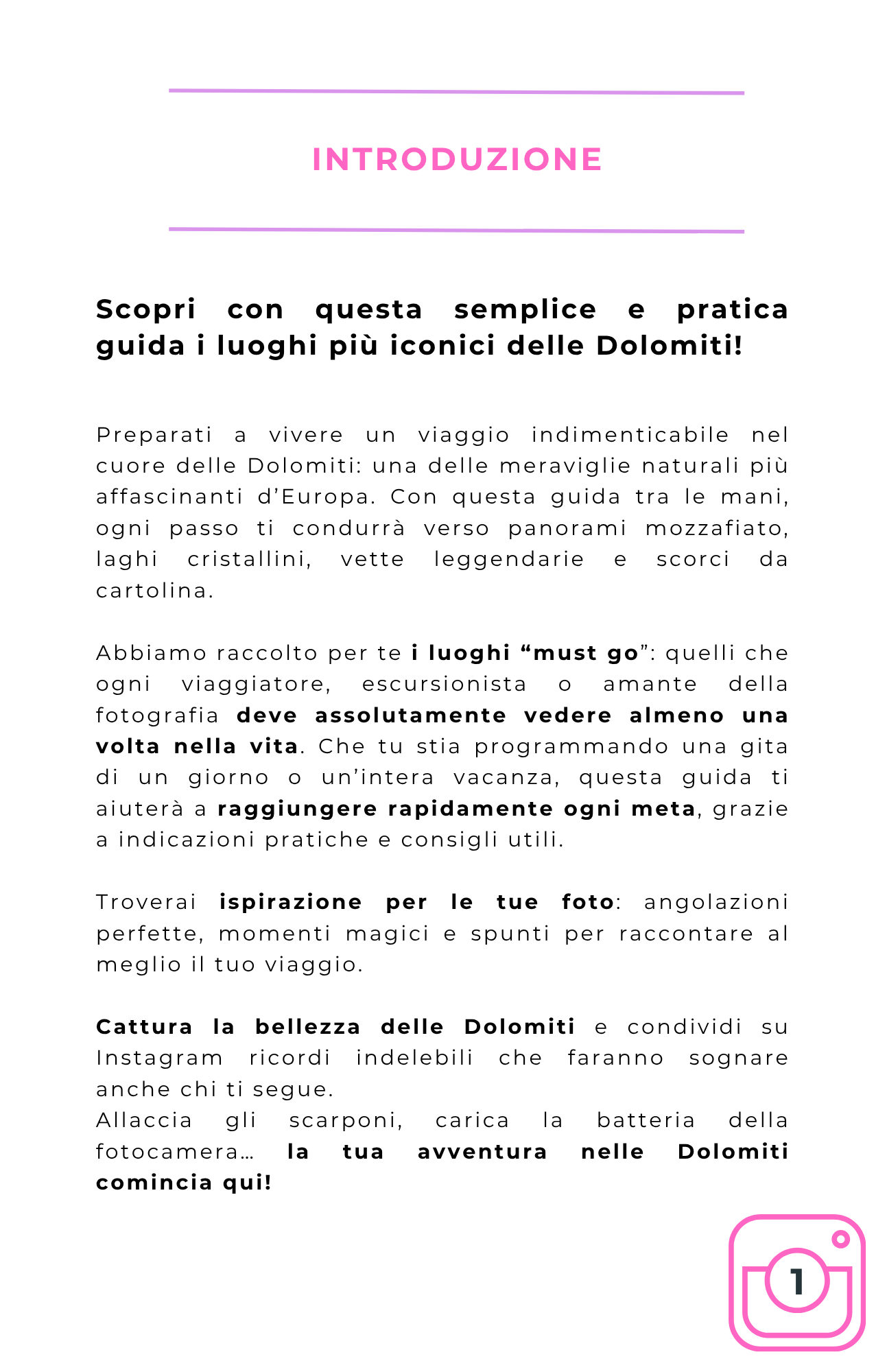 "I Luoghi più Instagrammati delle Dolomiti"- Guida Pratica